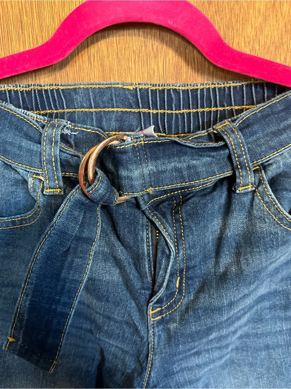 Justice Girls Blue Cargo Jeans with Belt